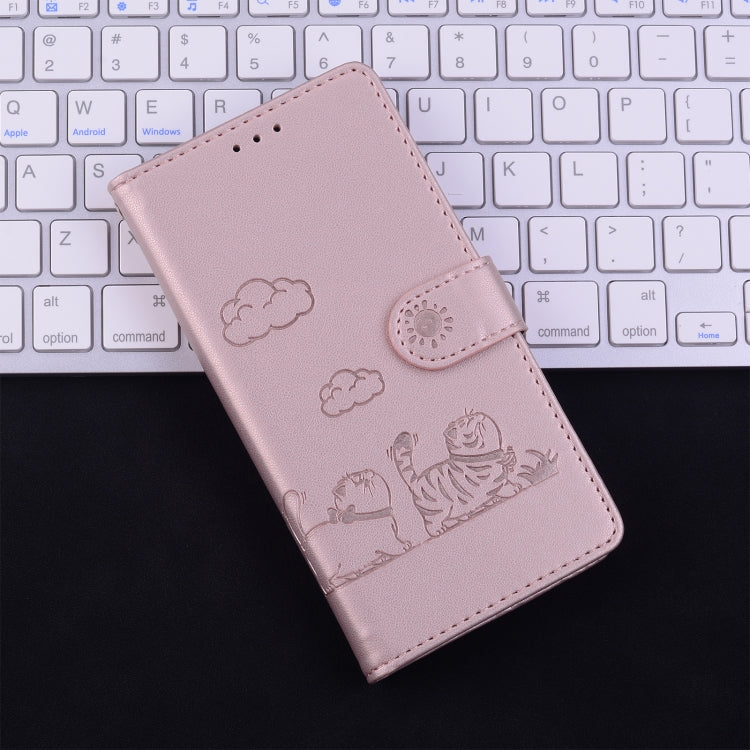 Cute Cats RFID Leather Phone Case, For iPhone 15, For iPhone 14 Plus, For iPhone 14, For iPhone 14 Pro