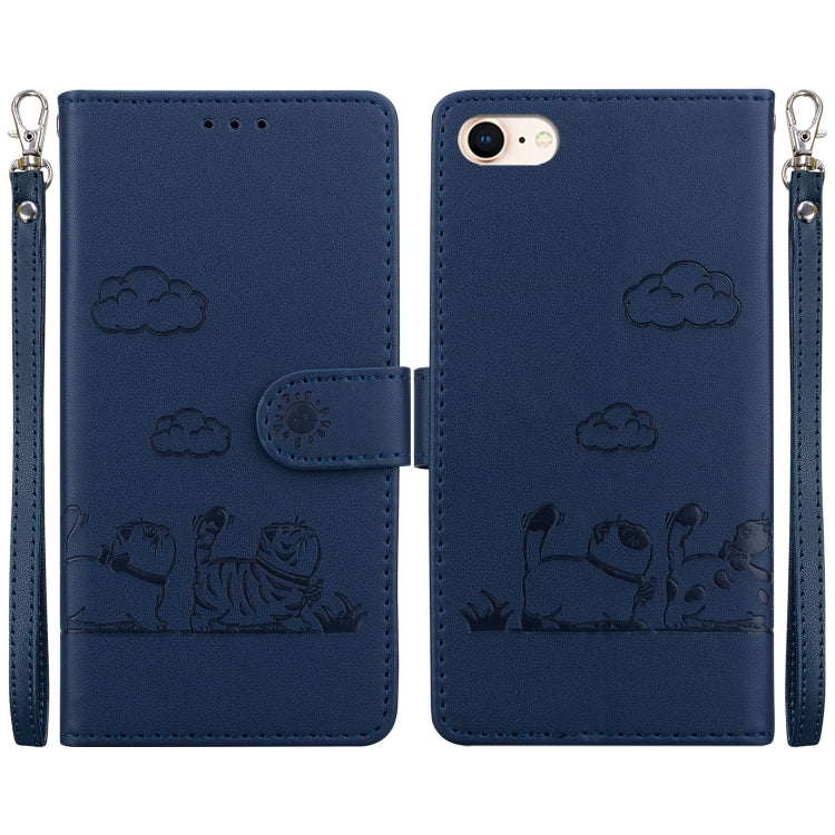 Cute Cats RFID Leather Phone Case, For iPhone 14 Pro Max, For iPhone 7 / 8 / SE 2022, For iPhone 13 Pro Max, For iPhone 13 Pro