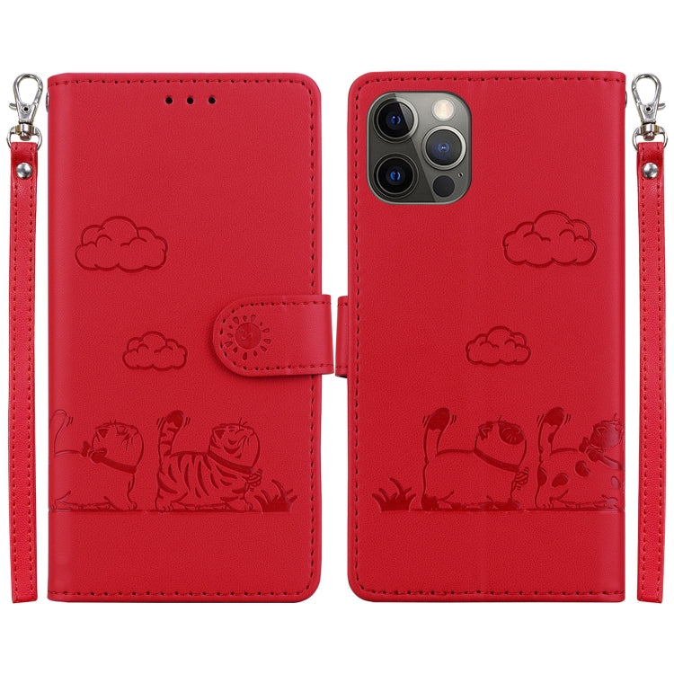 Cute Cats RFID Leather Phone Case, For iPhone 13, For iPhone 12 / 12 Pro, For iPhone 12 Pro Max, For iPhone 11