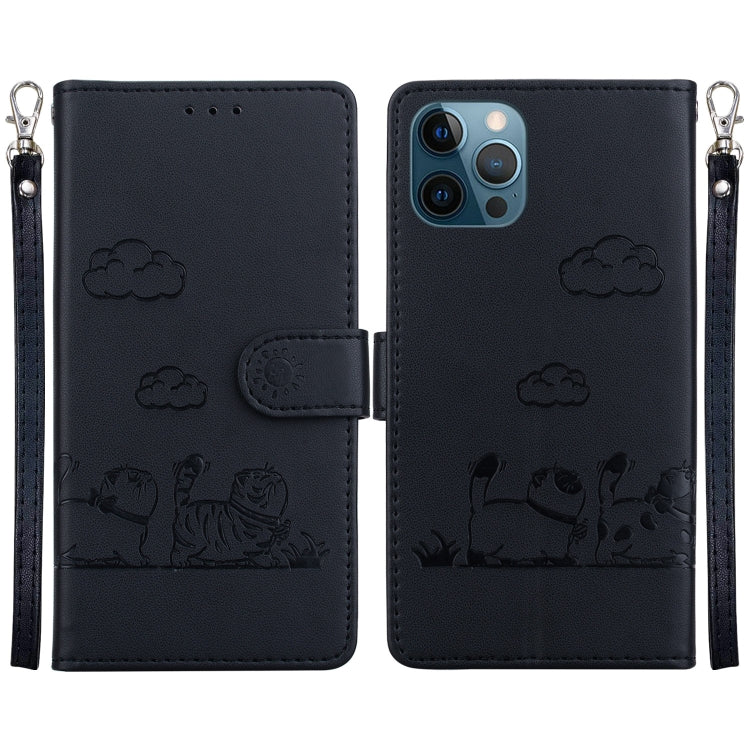 Cute Cats RFID Leather Phone Case, For iPhone 13, For iPhone 12 / 12 Pro, For iPhone 12 Pro Max, For iPhone 11