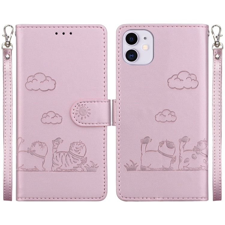 Cute Cats RFID Leather Phone Case, For iPhone 13, For iPhone 12 / 12 Pro, For iPhone 12 Pro Max, For iPhone 11