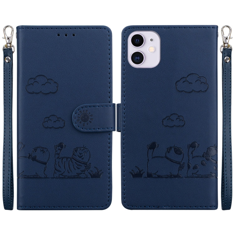 Cute Cats RFID Leather Phone Case, For iPhone 13, For iPhone 12 / 12 Pro, For iPhone 12 Pro Max, For iPhone 11