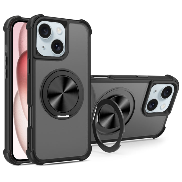 CD Texture 360 Degree Rotating Holder MagSafe Phone Case, For iPhone 15 Pro Max, For iPhone 15 Pro, For iPhone 15 Plus / 14 Plus, For iPhone 15