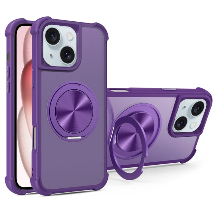 CD Texture 360 Degree Rotating Holder MagSafe Phone Case, For iPhone 15 Pro Max, For iPhone 15 Pro, For iPhone 15 Plus / 14 Plus, For iPhone 15