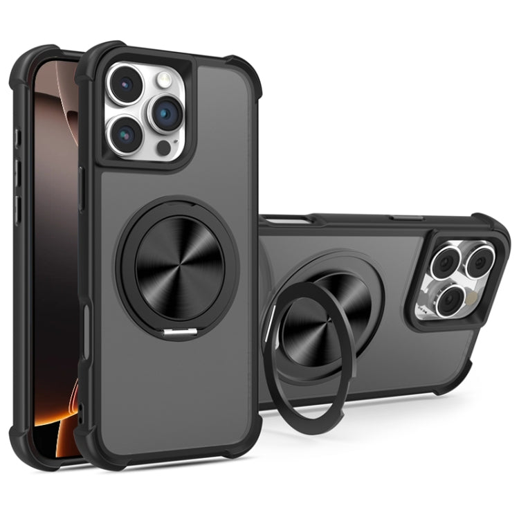 CD Texture 360 Degree Rotating Holder MagSafe Phone Case, For iPhone 16 Pro Max, For iPhone 16 Pro, For iPhone 16 Plus, For iPhone 16