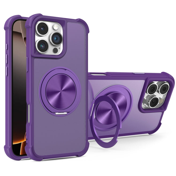CD Texture 360 Degree Rotating Holder MagSafe Phone Case, For iPhone 16 Pro Max, For iPhone 16 Pro, For iPhone 16 Plus, For iPhone 16