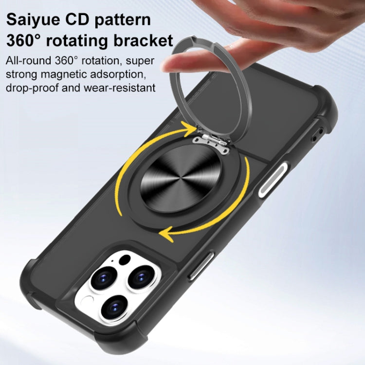 CD Texture 360 Degree Rotating Holder MagSafe Phone Case, For iPhone 13 Pro, For iPhone 12 / 12 Pro, For iPhone 12 Pro Max, For iPhone 11