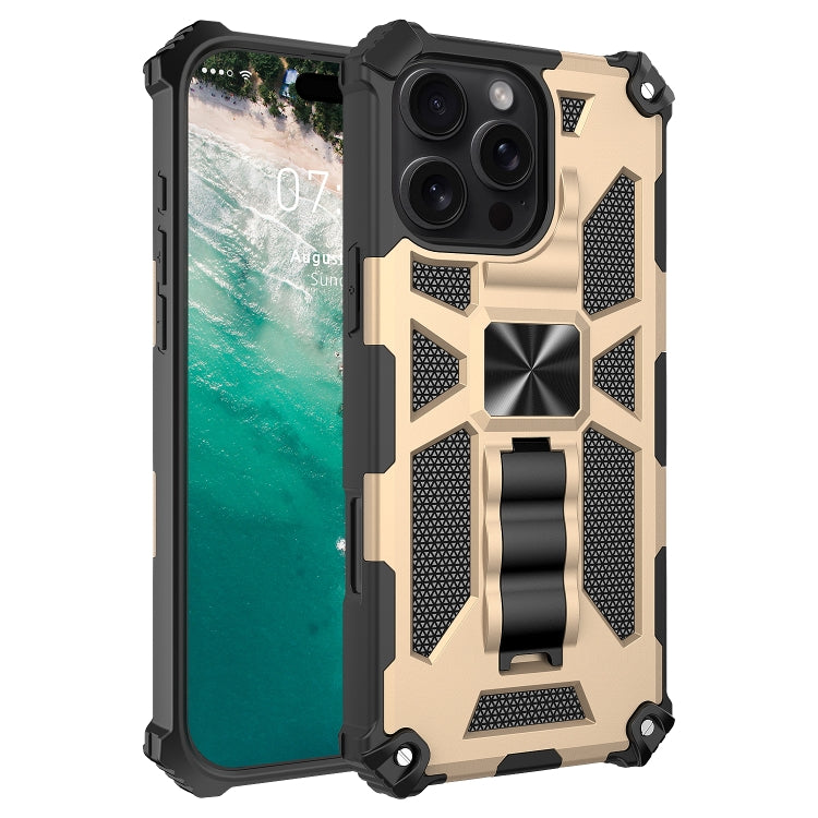Armor Shockproof TPU Hybrid PC Magnetic Phone Case with Holder, For iPhone 16e, For iPhone 16 Pro Max, For iPhone 16 Pro, For iPhone 16 Plus