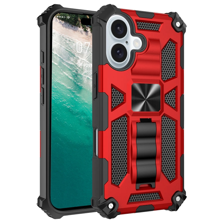 Armor Shockproof TPU Hybrid PC Magnetic Phone Case with Holder, For iPhone 16