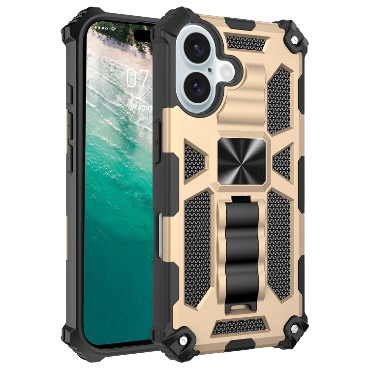 Armor Shockproof TPU Hybrid PC Magnetic Phone Case with Holder, For iPhone 16