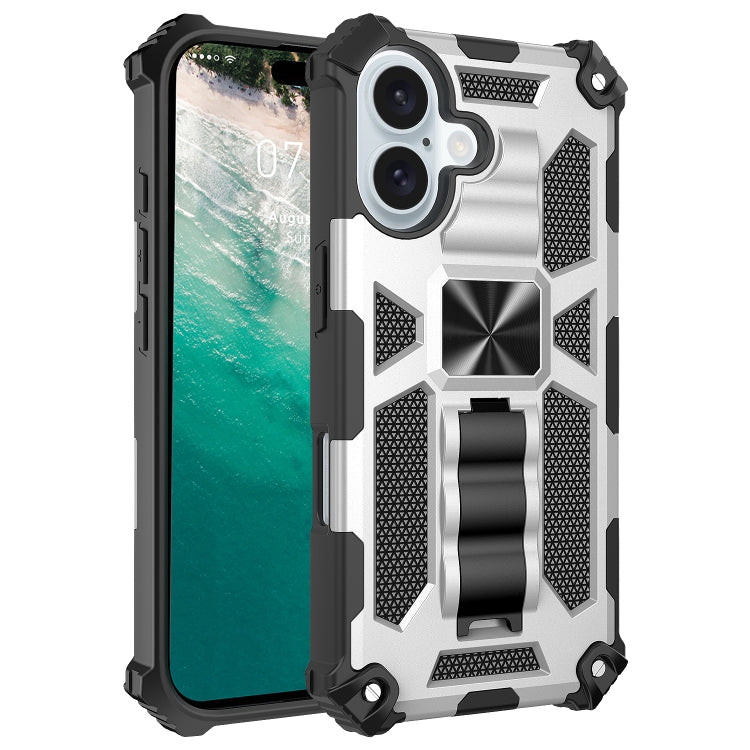 Armor Shockproof TPU Hybrid PC Magnetic Phone Case with Holder, For iPhone 16