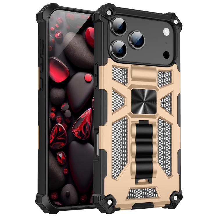 Armor Shockproof TPU Hybrid PC Magnetic Phone Case with Holder, For iPhone 16e, For iPhone 16 Pro Max, For iPhone 16 Pro, For iPhone 16 Plus