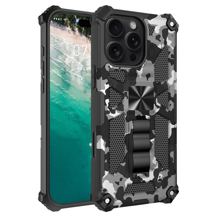 Camouflage Armor Kickstand TPU Hybrid PC Magnetic Phone Case, For iPhone 16e, For iPhone 16 Pro Max, For iPhone 16 Pro, For iPhone 16 Plus