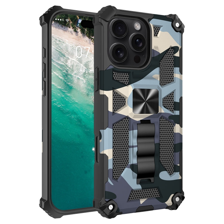 Camouflage Armor Kickstand TPU Hybrid PC Magnetic Phone Case, For iPhone 16e, For iPhone 16 Pro Max, For iPhone 16 Pro, For iPhone 16 Plus