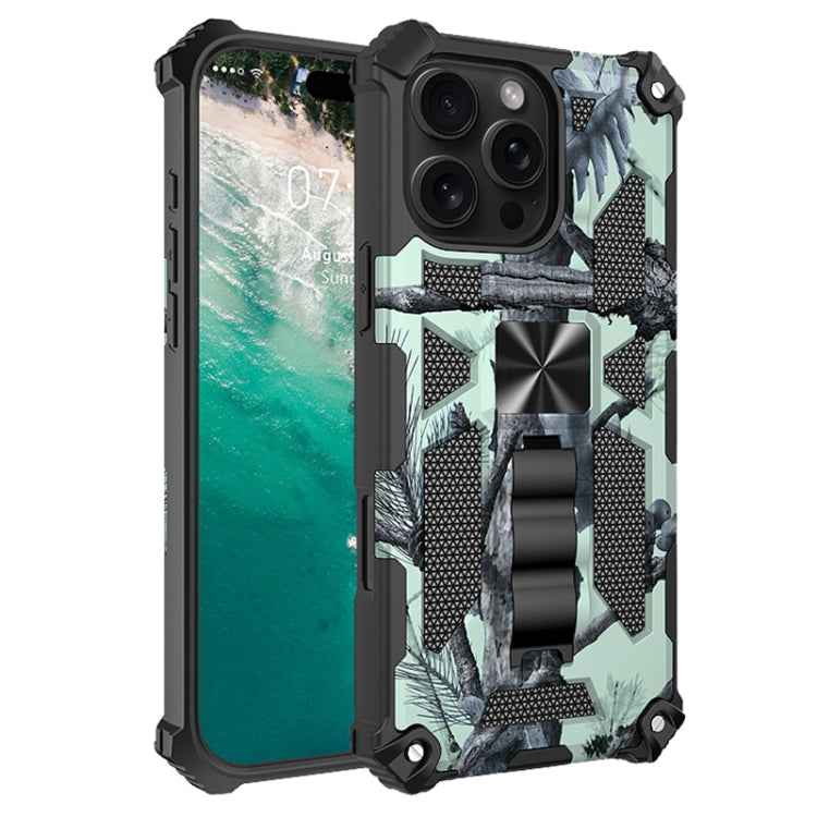 Camouflage Armor Kickstand TPU Hybrid PC Magnetic Phone Case, For iPhone 16e, For iPhone 16 Pro Max, For iPhone 16 Pro, For iPhone 16 Plus