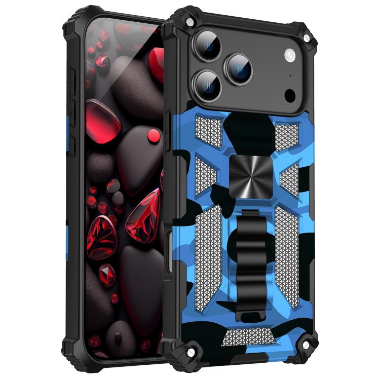 Camouflage Armor Kickstand TPU Hybrid PC Magnetic Phone Case, For iPhone 16e, For iPhone 16 Pro Max, For iPhone 16 Pro, For iPhone 16 Plus