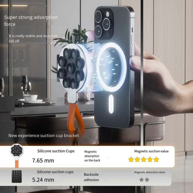Suction Cup Magnetic Silicone Band Phone Holder
