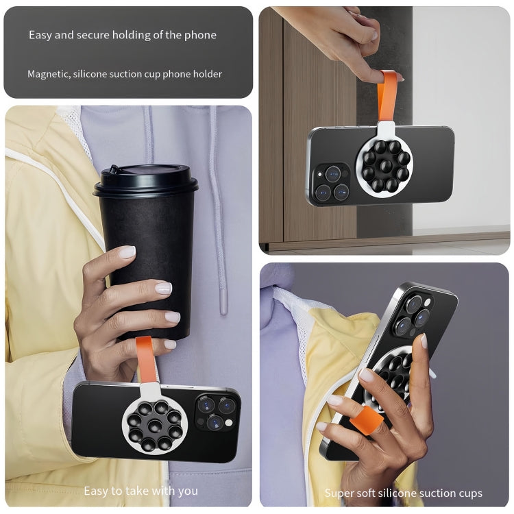Suction Cup Magnetic Silicone Band Phone Holder
