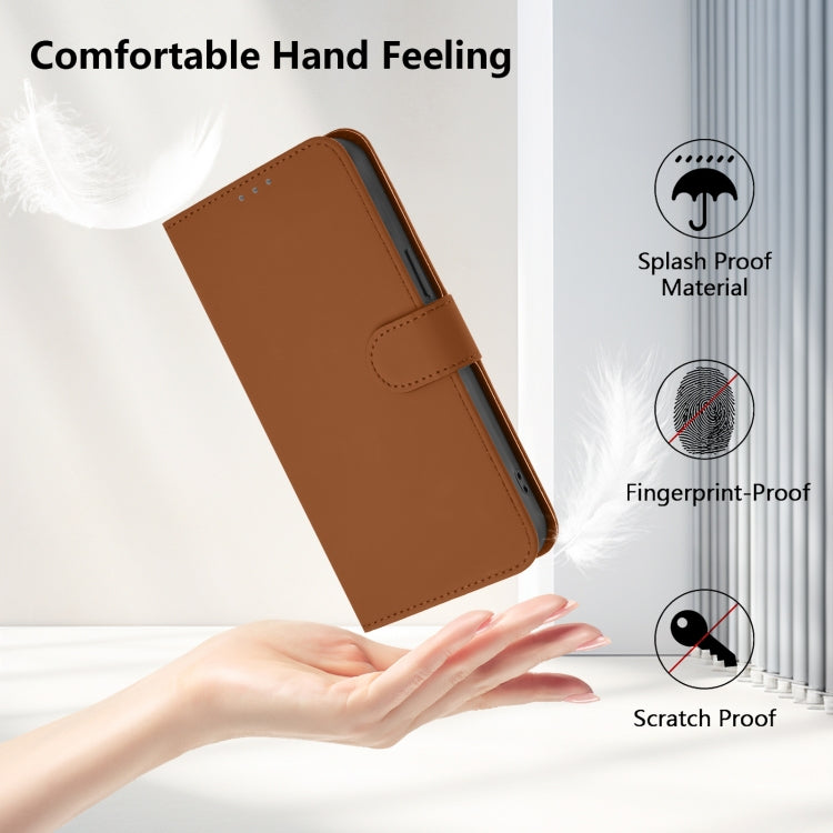 Skin Feel Solid Color Leather Phone Case with Lanyard