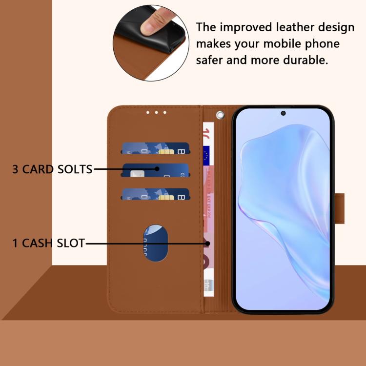 Skin Feel Solid Color Leather Phone Case with Lanyard, iPhone 16e