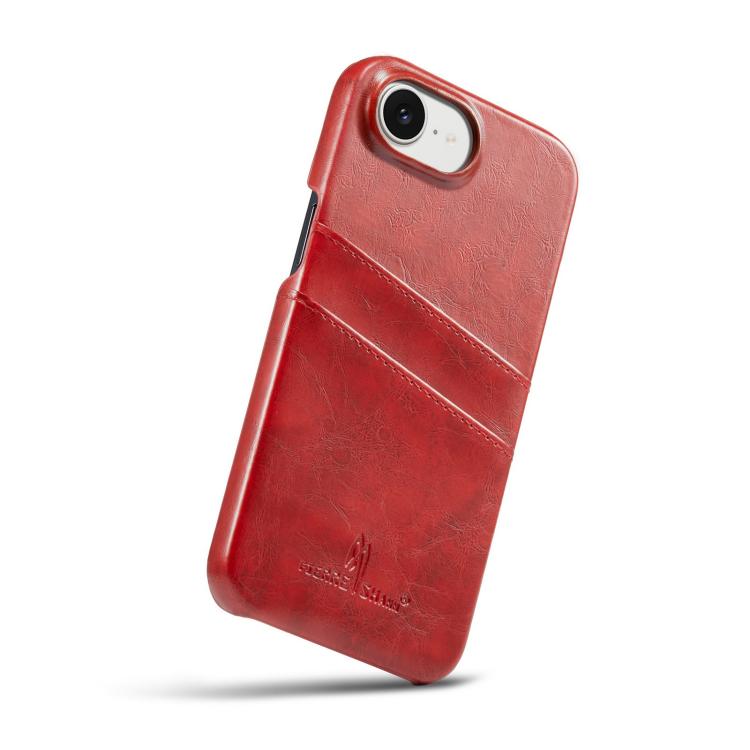 Fierre Shann Retro Oil Wax Texture Card Slots PU Leather Phone Case, For iPhone 17e / 16e, For iPhone 17 Pro Max, For iPhone 17 Pro, For iPhone 17