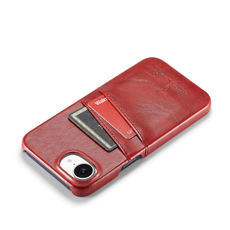 Fierre Shann Retro Oil Wax Texture Card Slots PU Leather Phone Case, For iPhone 17e / 16e, For iPhone 17 Pro Max, For iPhone 17 Pro, For iPhone 17