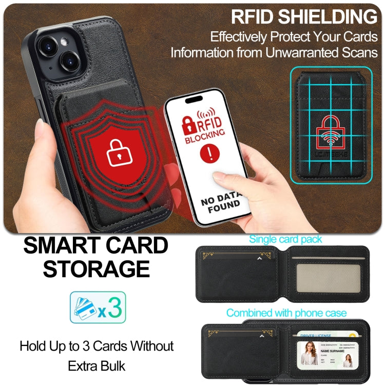 LC.IMEEKE L3 Series Detachable RFID Card Bag Magsafe Phone Case, For iPhone 15, For iPhone 14 / 13, For iPhone 14 Pro Max, For iPhone SE 2022 / 2020