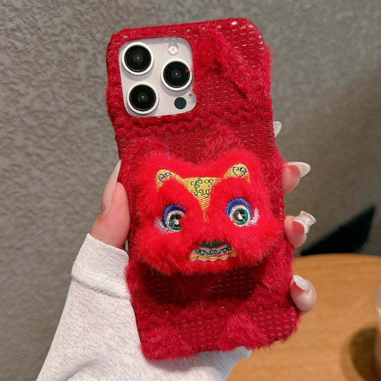 Doll Plush PU Hybrid PC Phone Case, For iPhone 15 Pro Max, For iPhone 15 Pro, For iPhone 15 Plus, For iPhone 15
