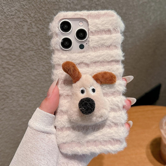 Doll Plush PU Hybrid PC Phone Case, For iPhone 13 Pro Max, For iPhone 13 Pro, For iPhone 13