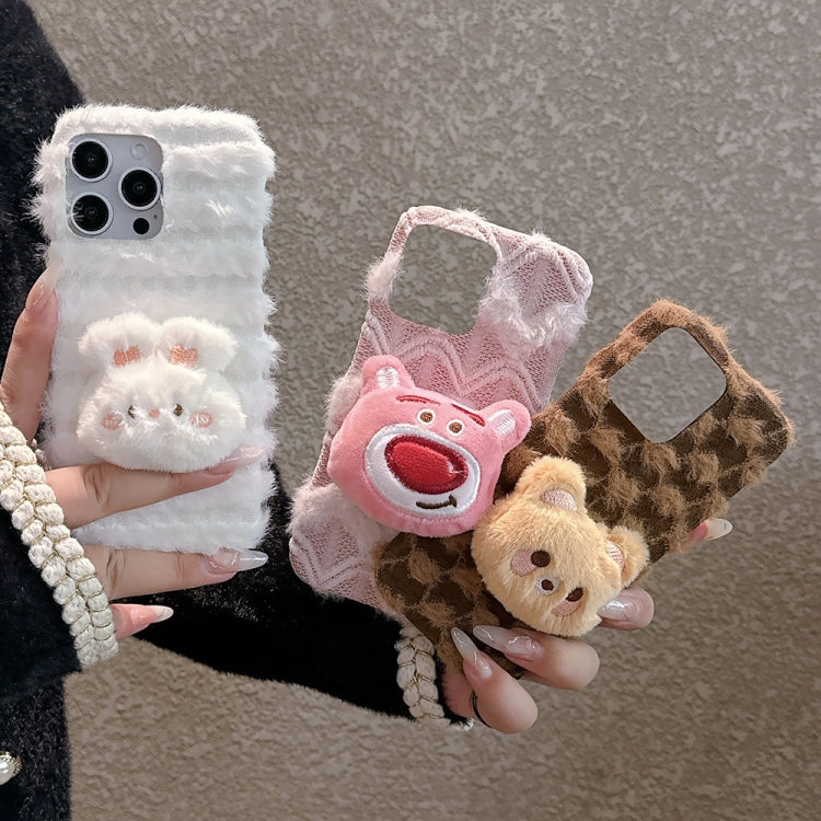 Doll Plush PU Hybrid PC Phone Case, For iPhone 13 Pro Max, For iPhone 13 Pro, For iPhone 13