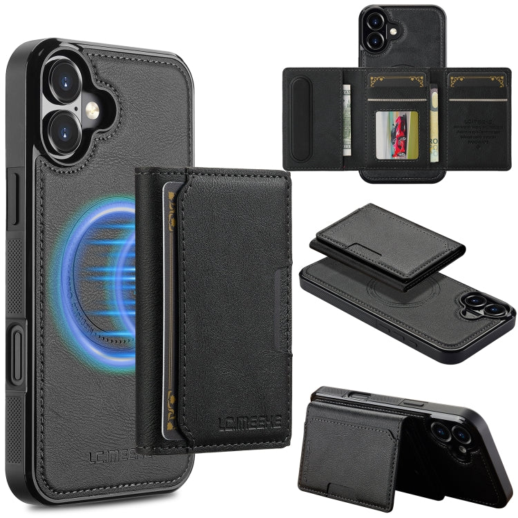 LC.IMEEKE L5 Series Detachable RFID Card Bag Magsafe Phone Case, For iPhone Air, For iPhone 16 Pro Max, For iPhone 16 Pro, For iPhone 16 Plus