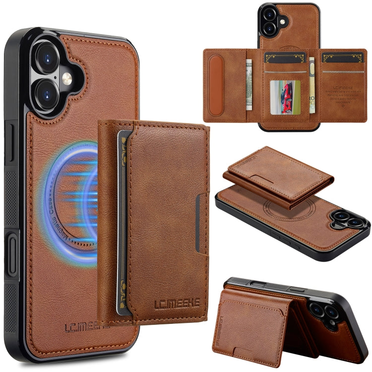 LC.IMEEKE L5 Series Detachable RFID Card Bag Magsafe Phone Case, For iPhone Air, For iPhone 16 Pro Max, For iPhone 16 Pro, For iPhone 16 Plus