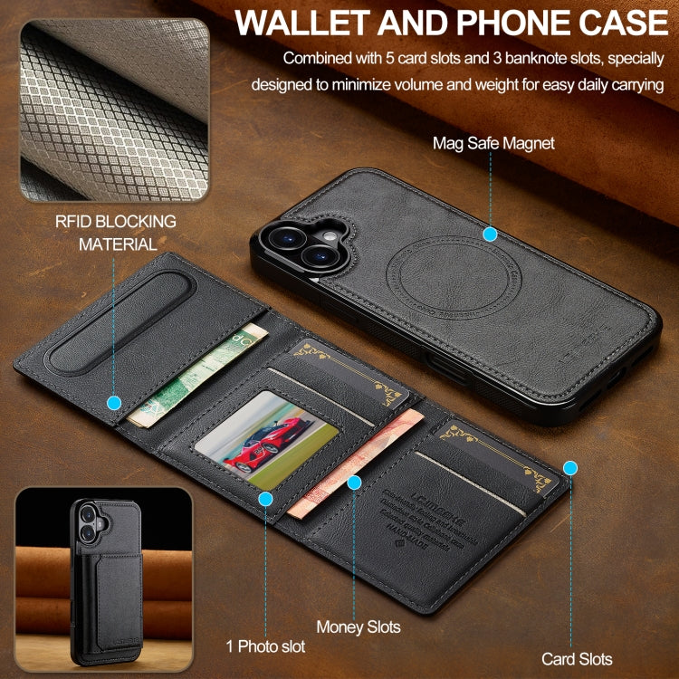 LC.IMEEKE L5 Series Detachable RFID Card Bag Magsafe Phone Case, For iPhone 16, For iPhone 15 Pro Max, For iPhone 15 Pro, For iPhone 15 Plus / 14 Plus