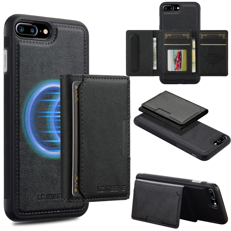 LC.IMEEKE L5 Series Detachable RFID Card Bag Magsafe Phone Case, For iPhone XS Max, For iPhone 8 Plus / 7 Plus