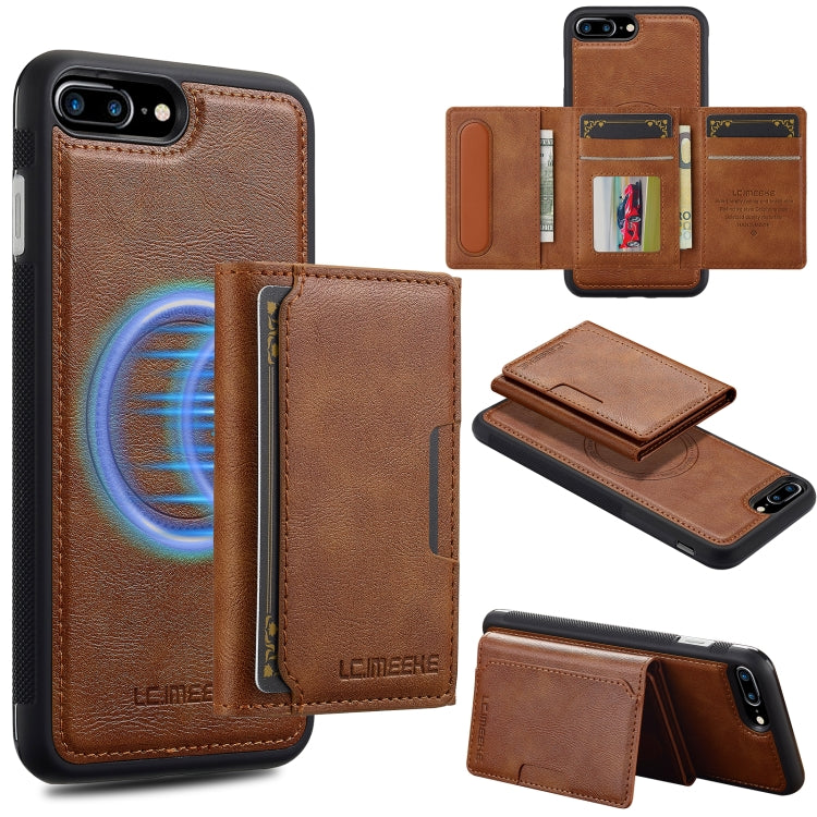 LC.IMEEKE L5 Series Detachable RFID Card Bag Magsafe Phone Case, For iPhone XS Max, For iPhone 8 Plus / 7 Plus
