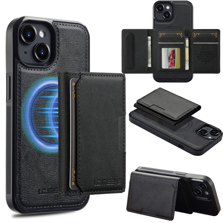 LC.IMEEKE L5 Series Detachable RFID Card Bag Magsafe Phone Case, For iPhone 15, For iPhone 14 / 13, For iPhone 14 Pro, For iPhone 14 Pro Max