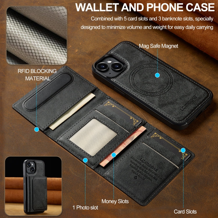 LC.IMEEKE L5 Series Detachable RFID Card Bag Magsafe Phone Case, For iPhone 15, For iPhone 14 / 13, For iPhone 14 Pro, For iPhone 14 Pro Max