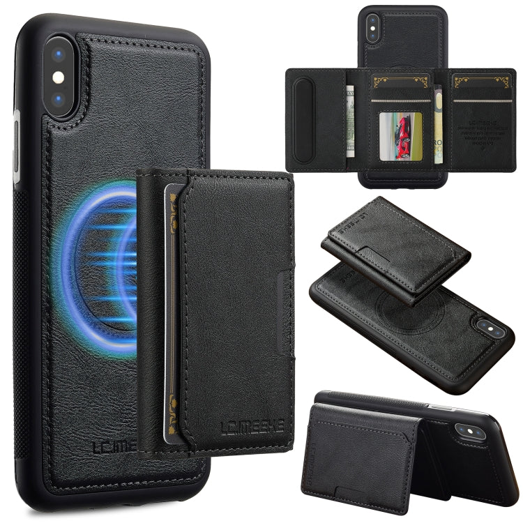 LC.IMEEKE L5 Series Detachable RFID Card Bag Magsafe Phone Case, For iPhone XS Max, For iPhone 8 Plus / 7 Plus