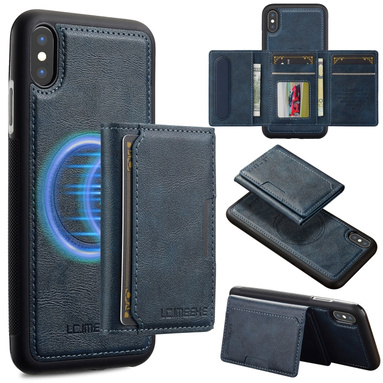 LC.IMEEKE L5 Series Detachable RFID Card Bag Magsafe Phone Case, For iPhone XS Max, For iPhone 8 Plus / 7 Plus