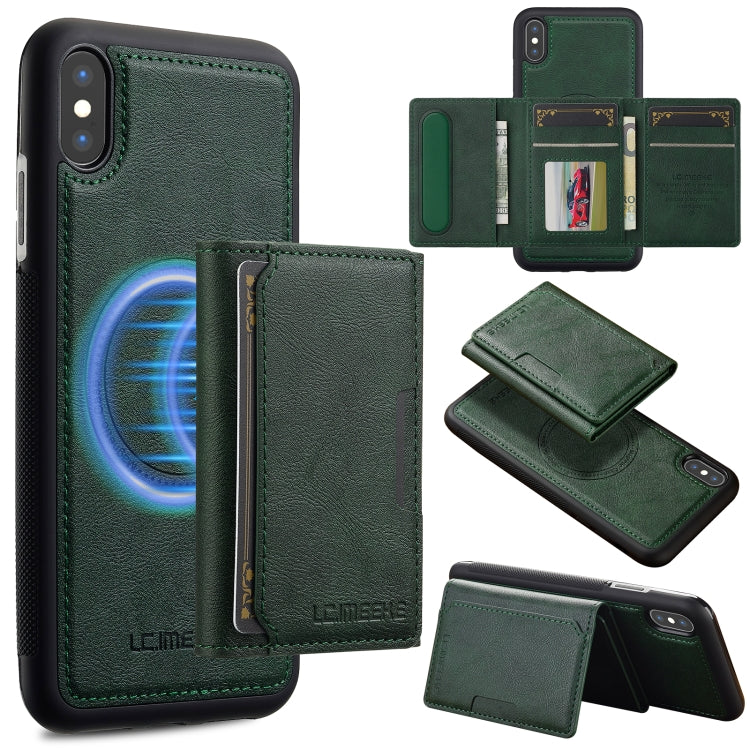 LC.IMEEKE L5 Series Detachable RFID Card Bag Magsafe Phone Case, For iPhone XS Max, For iPhone 8 Plus / 7 Plus