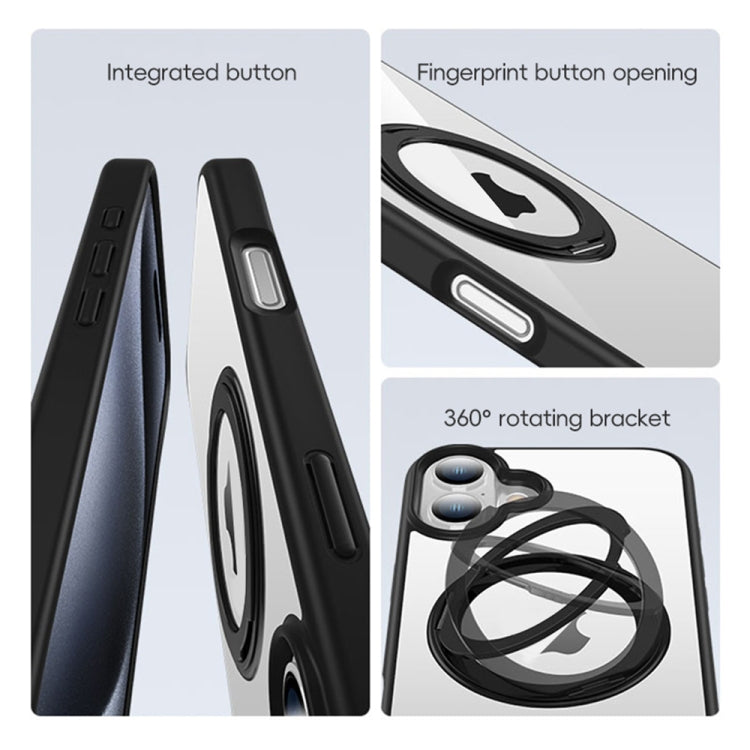 High Transparency 360 Degree Rotating Holder MagSafe Phone Case, For iPhone 11