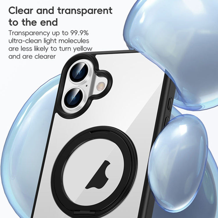 High Transparency 360 Degree Rotating Holder MagSafe Phone Case, For iPhone 11