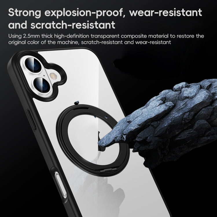 High Transparency 360 Degree Rotating Holder MagSafe Phone Case, For iPhone 11