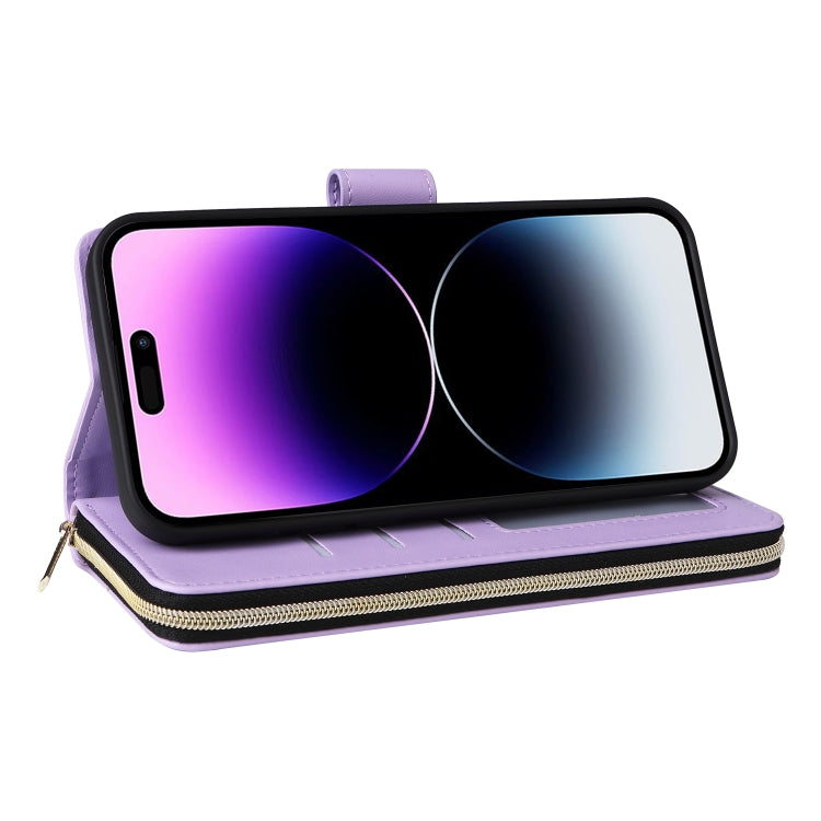 Nine-card Slots Zipper Wallet Bag Leather Phone Case, For iPhone 14 Pro Max, For iPhone 13 Pro Max, For iPhone 13 Pro