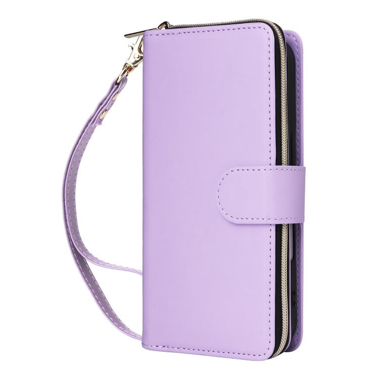 Nine-card Slots Zipper Wallet Bag Leather Phone Case, For iPhone Air, For iPhone 16e, For iPhone 16 Pro Max