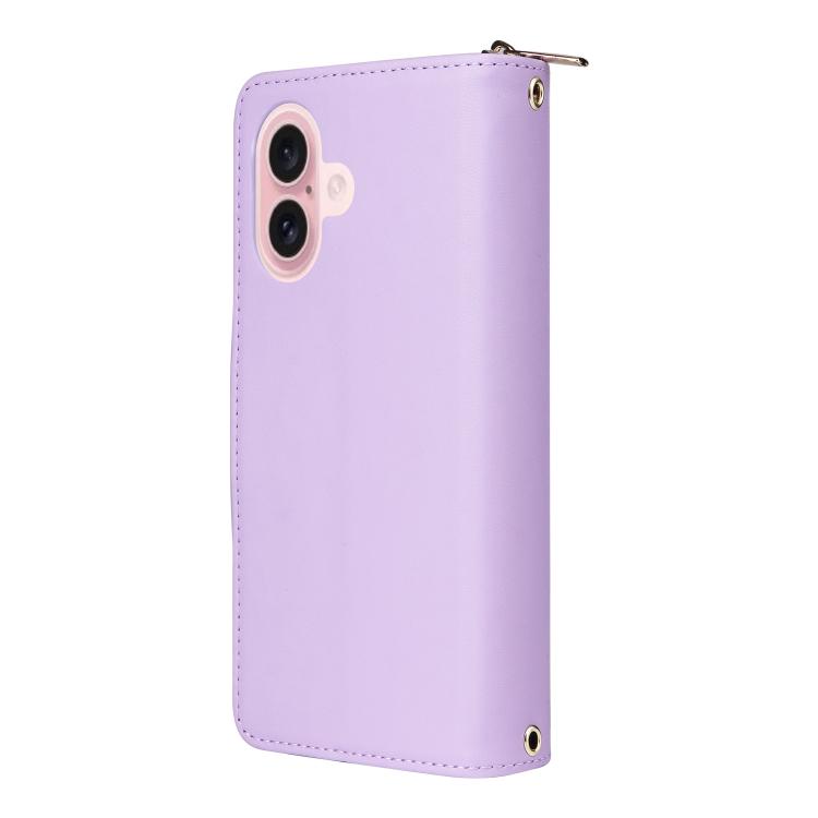 Nine-card Slots Zipper Wallet Bag Leather Phone Case, For iPhone Air, For iPhone 16e, For iPhone 16 Pro Max