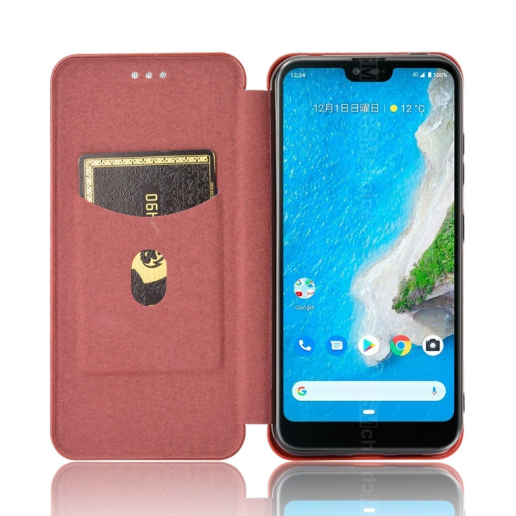 Carbon Fiber Texture Magnetic Horizontal Flip TPU + PC + PU Leather Case with Card Slot, For Kyocera Android One S6, For Kyocera Gratina KYV48, For Ulefone Note 9P, For Sharp Aquos Zero 5G Basic