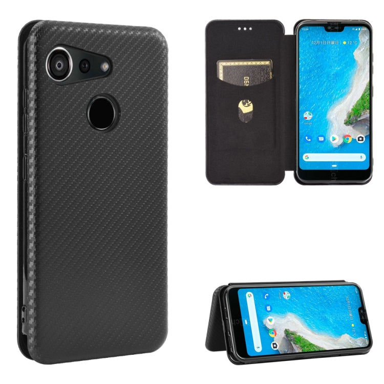 Carbon Fiber Texture Magnetic Horizontal Flip TPU + PC + PU Leather Case with Card Slot, For Kyocera Android One S6, For Kyocera Gratina KYV48, For Ulefone Note 9P, For Sharp Aquos Zero 5G Basic