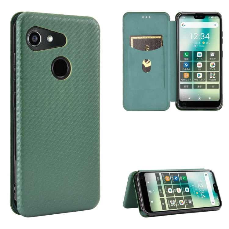 Carbon Fiber Texture Magnetic Horizontal Flip TPU + PC + PU Leather Case with Card Slot, For Kyocera Android One S6, For Kyocera Gratina KYV48, For Ulefone Note 9P, For Sharp Aquos Zero 5G Basic