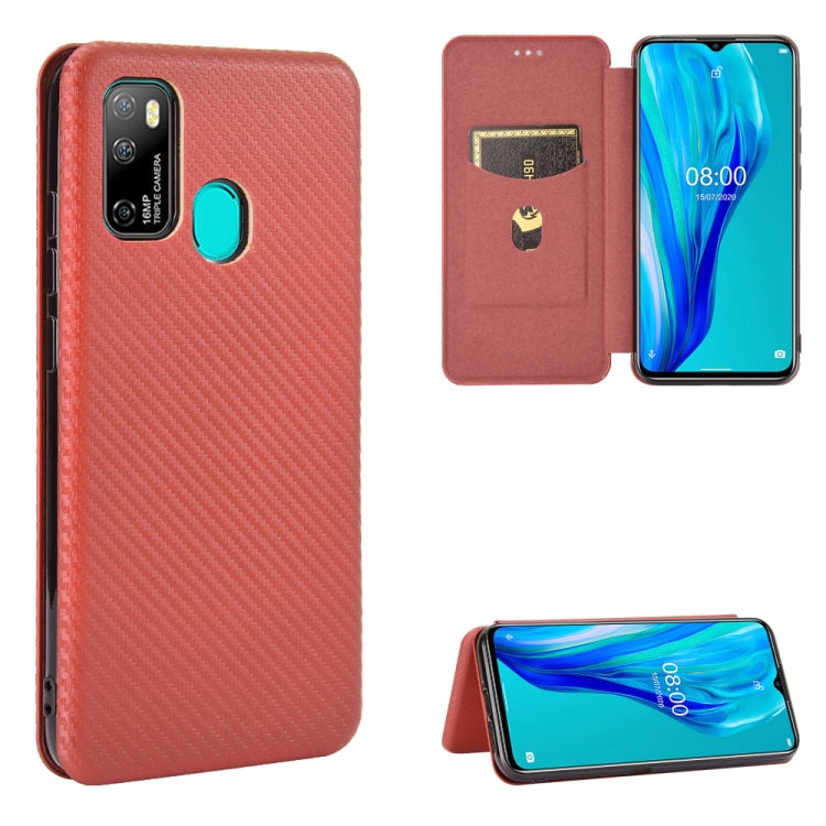 Carbon Fiber Texture Magnetic Horizontal Flip TPU + PC + PU Leather Case with Card Slot, For Kyocera Android One S6, For Kyocera Gratina KYV48, For Ulefone Note 9P, For Sharp Aquos Zero 5G Basic